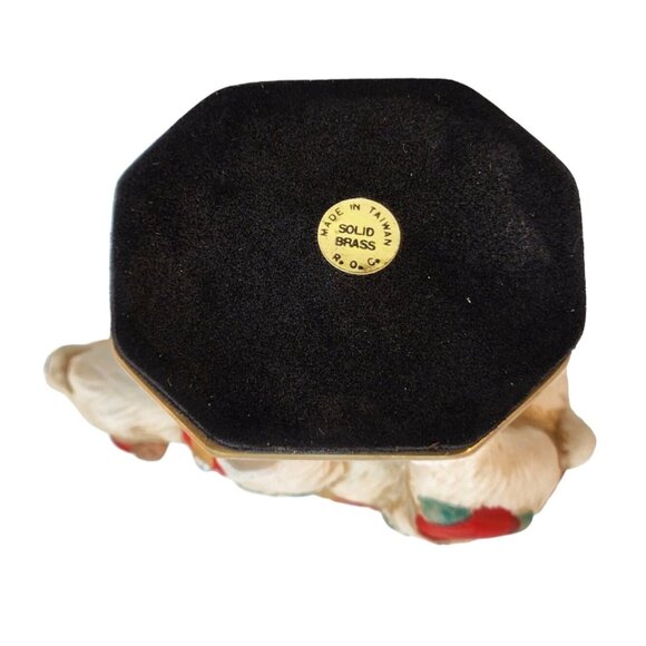 Polar Bear Carousel Christmas Figurine Ceramic Decor On Brass Base by R.O.C. - Picture 6 of 8